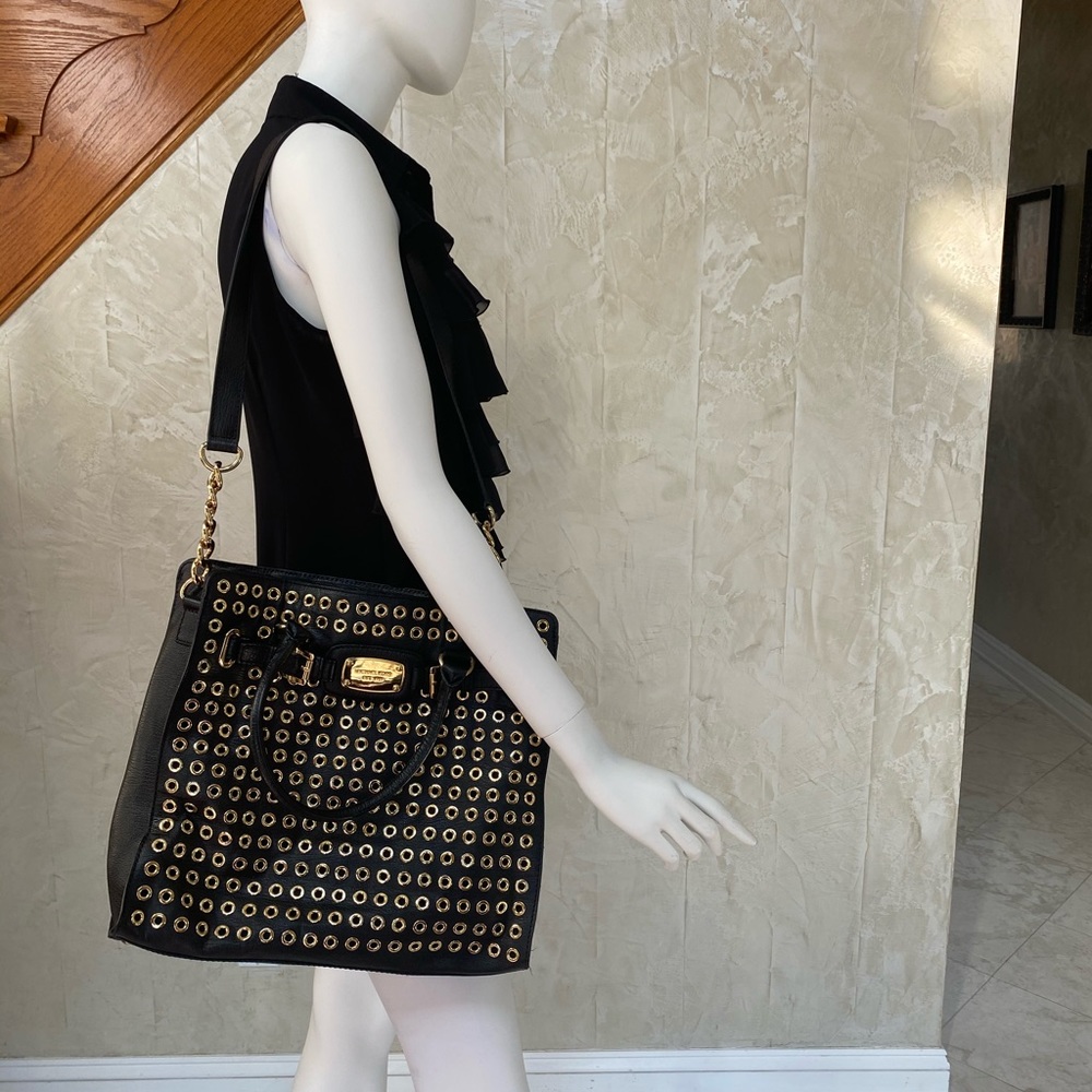NWOT Michael Kors Grommet Hamilton Tote Black